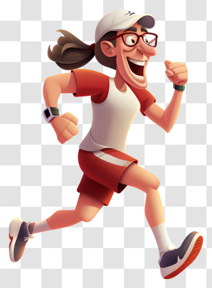 Cartoon Character - Person Running In Sportswear Transparent PNG