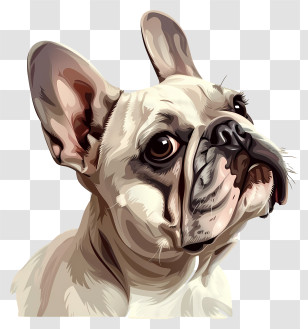 French Bulldog - French Bulldog Illustration Close-Up Transparent PNG