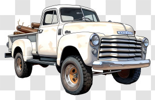 Pickup Truck - Classic Vintage Truck Illustration Transparent PNG