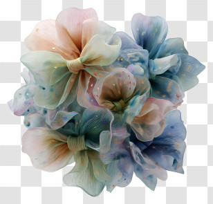 Pastel Floral Bloom Cluster Transparent PNG