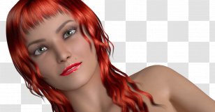 Red Hair Coloring Bangs Brown - Heart Transparent PNG