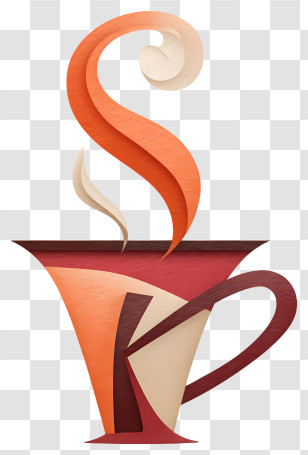 Teacup Logo - Stylized Steaming Coffee Cup Illustration Transparent PNG