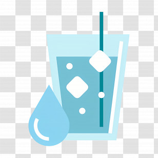 Water Glass - Refreshing Glass Of Water With Ice Cubes Transparent PNG