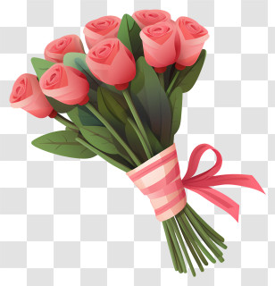 Pink Roses - Charming Pink Roses Bouquet For Love Occasions Transparent PNG