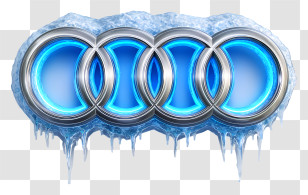 Audi Logo - Icy Blue Rings Logo Transparent PNG