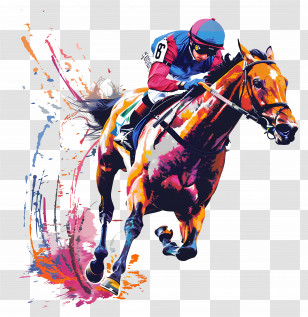 Kentucky Derby - Colorful Horse Racing Illustration Transparent PNG