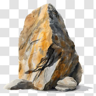 Rock - Yellow-Brown Boulder Rock Illustration Transparent PNG