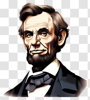 Doodle Style Abraham Lincoln - Vintage Illustration Of A Historical Leader Transparent PNG