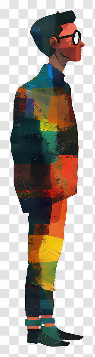 Man - Colorful Silhouette Transparent PNG