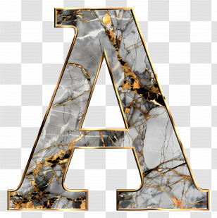 Letter A - Marble And Gold Letter A Transparent PNG