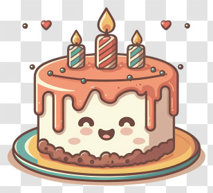 Birthday Cake - Cartoon Birthday Cake With Candles Transparent PNG