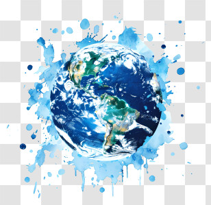 World Water Day - Watercolor Earth Illustration Transparent PNG