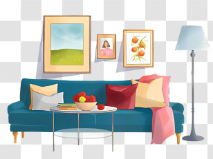 Floor Lamp - Cozy Living Room Interior Transparent PNG