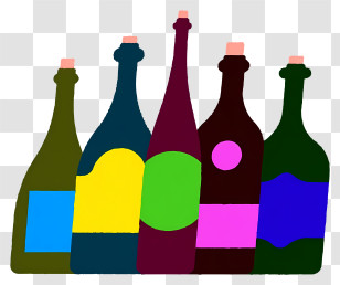 Colorful Spirit Bottles - Colorful Bottles Lineup Transparent PNG