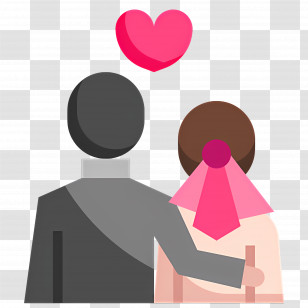 Wedding Couple - Couple With Heart Symbol Depicting Love And Connection Transparent PNG