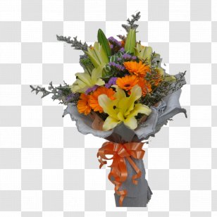 Floral Design Flower Bouquet Cut Flowers Gift - Language Of Love Trading - Diwali Brochure Orange Transparent PNG