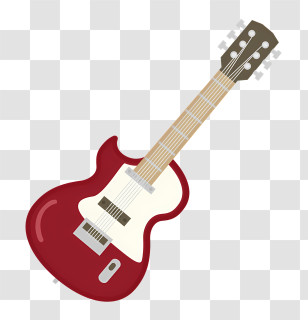 Envelope - Red Electric Guitar Illustration Transparent PNG