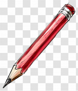 Pencil - Red Pencil Drawing Illustration Transparent PNG