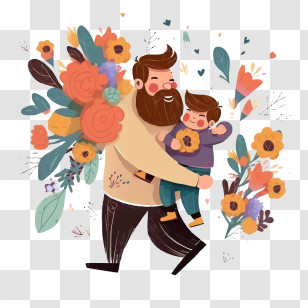 Father And Son
 - Heartwarming Father And Child Hugging Illustration Transparent PNG