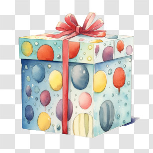 Christmas Gift Box
 - Balloon-Decorated Gift Box For Celebrations Transparent PNG