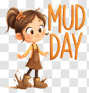 International Mud Day - Cute Girl Enjoying Mud Day Transparent PNG