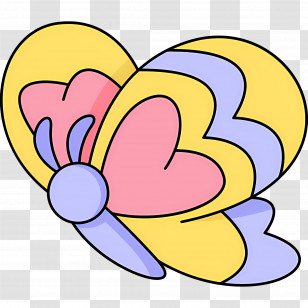 Flying Butterfly - Cartoon Butterfly With Colorful Wings Transparent PNG