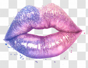 Glitter Kiss - Illustration Of Glittery Gradient Lips Transparent PNG