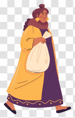 Walking Woman - Woman With Shopping Bag Transparent PNG