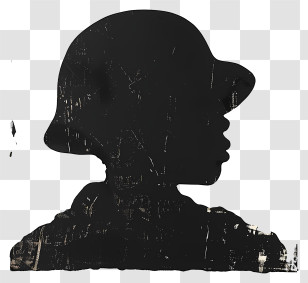 Soldier Silhouette - Black Silhouette Profile Art Transparent PNG