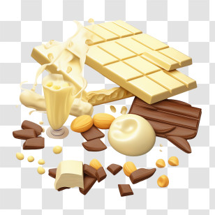 Milk Chocolate - White And Milk Chocolate Pieces Spreading Sweet Vibes Transparent PNG