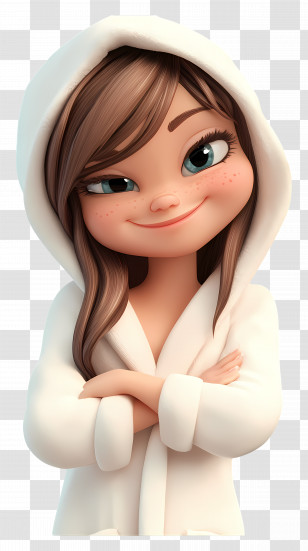 Bathrobe - Smiling Girl In White Hoodie Transparent PNG