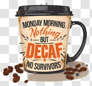 Coffee Mug - Monday Morning Coffee Cup Transparent PNG