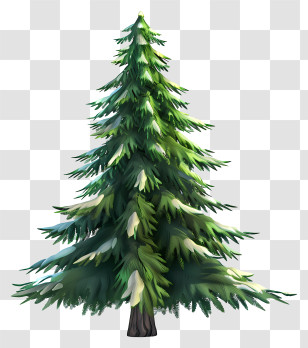Fir Tree - Snow-Covered Pine Tree Illustration Transparent PNG