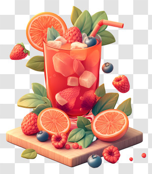 Fresh Juice - Refreshing Fruit Drink With Berries And Citrus Transparent PNG