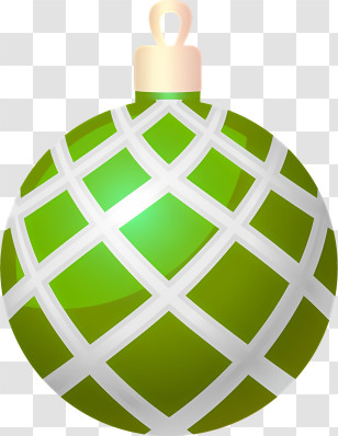 Green Ornament - Green Christmas Ornament With Geometric Pattern Transparent PNG