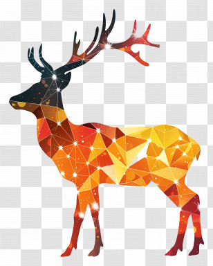 Deer Silhouette - Artistic Geometric Deer Illustration Transparent PNG