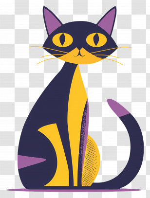 Cartoon Cat - Abstract Cat Illustration Artwork Transparent PNG