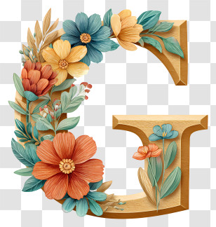 Boho Alphabet G - Decorative Floral Letter G Transparent PNG