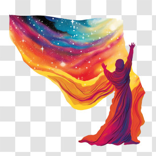 Giant Towel
 - Colorful Galaxy Art With Silhouette Transparent PNG