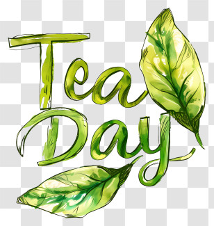 International Tea Day - Tea Day Illustration With Green Leaves Transparent PNG
