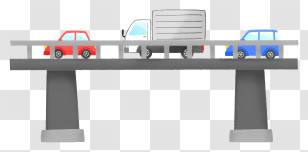 Icon Transportation Structure Bridge Metal Bridge Cars Crossing Transparent PNG