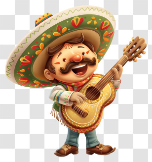 Cinco De Mayo - Mariachi Musician With Guitar Transparent PNG
