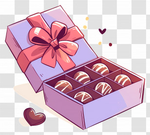 Box Of Chocolates - Gift Box With Chocolates For Special Occasions Transparent PNG