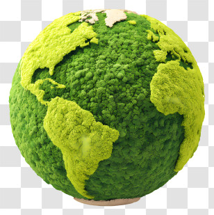 Mossy Planet Earth - Green Earth With Lush Vegetation Transparent PNG