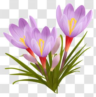 Crocus Flowers - Purple Crocus Flowers Transparent PNG