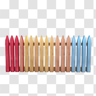 Wooden Garden Fence - Colorful Wooden Fence Transparent PNG