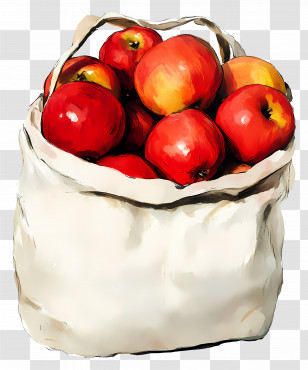 Bag Of Apples - Bag Full Of Red Apples For Fresh Harvest Transparent PNG