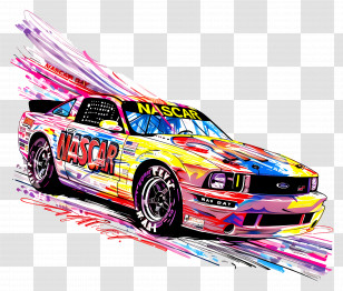 Nascar Day - Colorful NASCAR Race Car Transparent PNG
