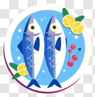 Sardines On Plate - Fish Dish With Lemon Garnish Transparent PNG