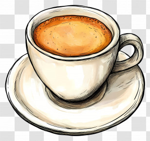 Cup Of Coffee - Sketch Of Coffee Cup Transparent PNG